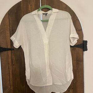 NIC+ZOE Cream Textured Blouse